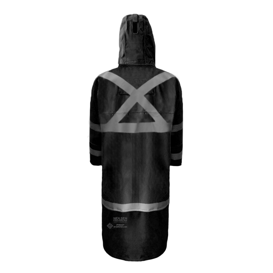 EXTREME GORE-TEX PYRAD® CAT 3 FR/ARC Rated Breathable Rainwear Trench Coat Black